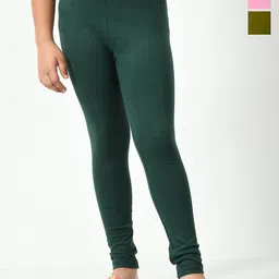 KAYU Girls Pack Of 3 Churidar Length Leggings-image-35