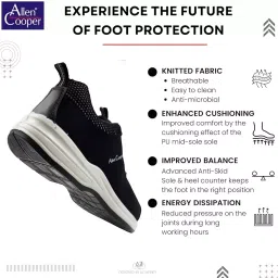 Allen Cooper Composite Toe Safety Shoe Low Ankle PU Sole UK 7 Size Black for Industrial Use, ACF 11740 image 5