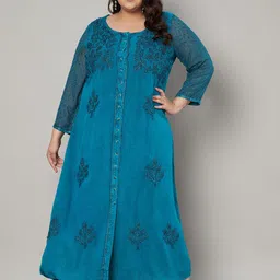 VELDRESS Floral Embroidered Fit & Flare Maxi Dress-picture-11