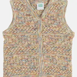 MINI KLUB Cotton Sleeveless Crochet Embroidered Gilet - Marshmallow-picture-26