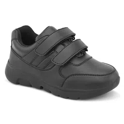 Stefens Solid Velcro Closure School Shoes - Black image 3