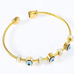 DressBerry Gold-Plated American Diamond Bangle-Style Bracelet image 3