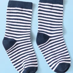 Cute Walk By Babyhug Cotton Knit Anti-Bacterial Ankle Length Socks With Stripe Design Pack of 3 - Red & Navy Blue image 3