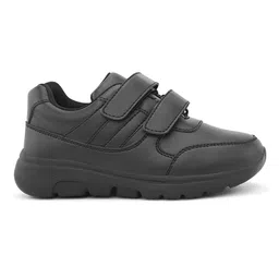 Stefens Solid Velcro Closure School Shoes - Black image 4