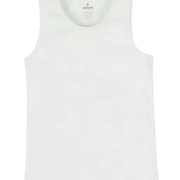 Kiddopanti Cotton Knit Pack of 3 Sleeveless Solid Vests - Brown White Grey & Melange image 4