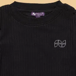 PURPLE UNITED KIDS Poplin Full Puffed Sleeves Solid Top - Black image 5