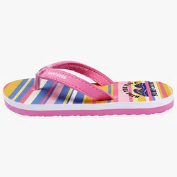 Toothless Surf Club Text Printed Striped Flip Flops - Pink image 5