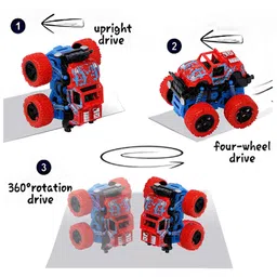 Uniquebuyin Small Stunt Cars Pack of 4 - Multicolour image 5