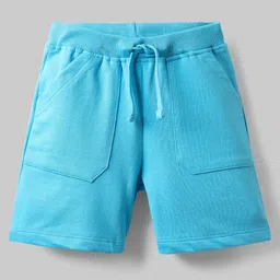 Babyhug Single Jersey Knit Half Sleeves T-Shirt & Shorts Set With Animal Print - White & Light Blue image 5