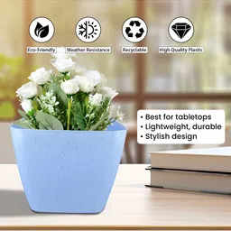 GARDEN'S NEED 5-Pcs Blue Textured Planters image 2