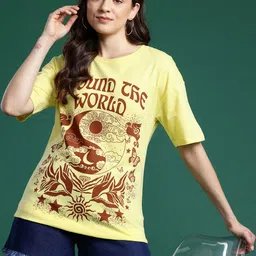 DressBerry Women Printed Pure Cotton T-shirt-picture-28