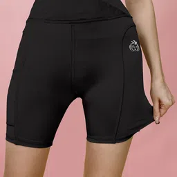 POOJARAN SAREE Women High Rise Above Knee Sports Tights-image-86