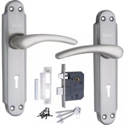 Atom Stainless Steel Silver Door Handle Lock Set, GAMA_K.Y-S.S.-picture-32