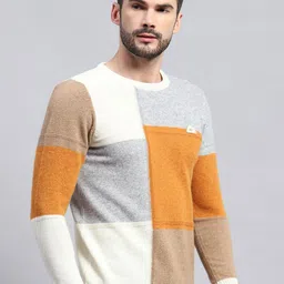 Monte Carlo Men Colourblocked Woollen Pullover image 4
