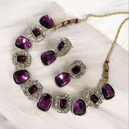 ELANHOOD Set Of 2 Stone-Studded Jewellery Set image 4