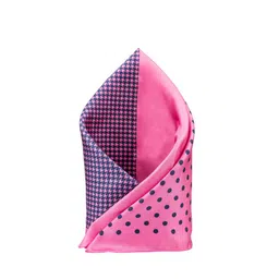 The Tie Hub Men Pink & Blue Printed Silk Square Pocket Square-picture-40