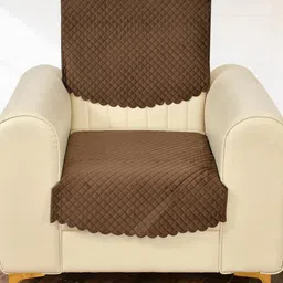 Myntra Elegant Homes Brown Velvet 2 Piece Sofa Cover-picture-11