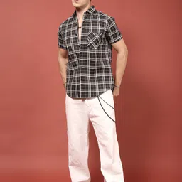 THE BEETEL HOUSE Men Tartan Checked Relaxed Fit Casual Shirt image 3
