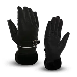 LOOM LEGACY Women Wind & Snow Proof Fur Acrylic Winter Gloves-image-0
