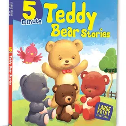 om books international Story Book: 5 Minute Teddy Bear Stories - Large Print Story Book Paperback , English-picture-12