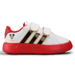 ADIDAS KIDS Velcro Closure Grand Court Mickey Casual Shoes with Stripes - White-image-55