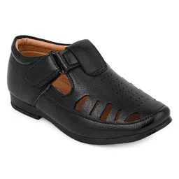 MLTC Self Designed With Velcro Closure Perforated Sandals - Black-picture-21