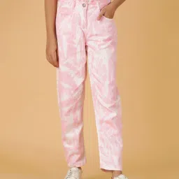 Tales & Stories Denim Woven Tie Dye Jeans - -Pink-picture-24