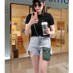 MOMISY Mobile Bag Cellphone Sling Bag Card Holder Wallet Handbag Crossbody multi-function Shoulder Bag for Girls & Women (Green) image 2