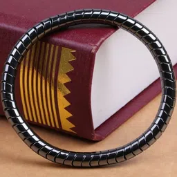 APUNKA D FASHION Black Metal Bracelet image 1