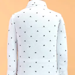 Robo Fry Lycra Knit Full Sleeves Printed Party Suit with Bow - Black image 3