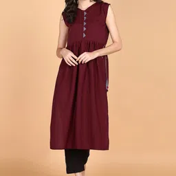 Aiza Collection V-Neck Sleeveless Flared Kurta-picture-17