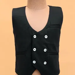 Robo Fry Lycra Knit Full Sleeves Printed Party Suit with Bow - Black image 4