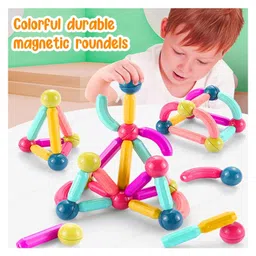 Bunie Magnetic Sticks Magnetic Balls Magnetic Blocks - 25 Pieces Multicolor image 5