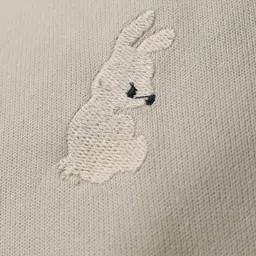 Olio Kids Cotton Woven Full Length Trouser with Bunny Embroidery - Khaki image 5