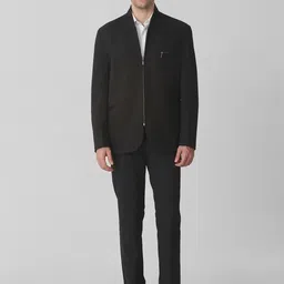 Mufti Men Stand Collar Solid Tailored Jacket image 2