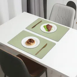 LUXEHOME INTERNATIONAL Green 2 Pieces Textured Table Placemats-picture-32