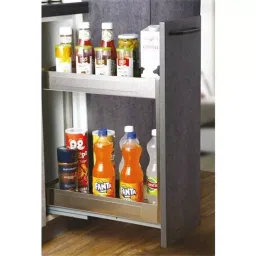 Slimline APR Bottle Pullout 2 Shelf Nickel Chrome Finish 457x457x152 mm (18x18x6 inch)-picture-29
