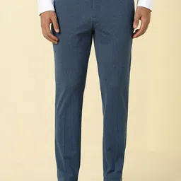 Allen Solly Men Textured Slim Fit Mid-Rise Flat-Front Formal Trousers-picture-39