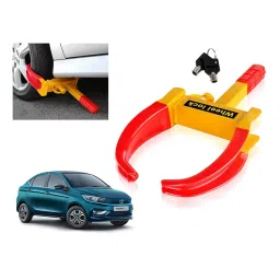 Auto Pearl Adjustable Anti Theft Yellow, Red Wheel Clamp Lock for Tata Tigor 1.05 Revotorq XE-picture-31