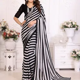 Moda Rapido Striped Poly Georgette Saree-picture-38