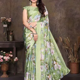 Lookmark Floral Printed Tussar Saree With Blouse Piece-picture-39
