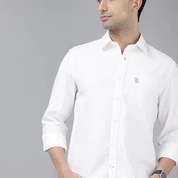 U.S. Polo Assn. Denim Co. Self Design Textured Pure Cotton Casual Shirt-picture-15