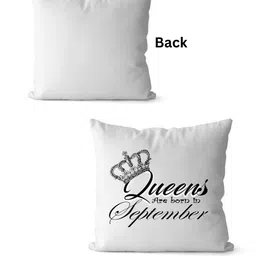 Loops n knots White & Black Queen Crown Printed Square Shaped Pre-Filled Cushions image 2