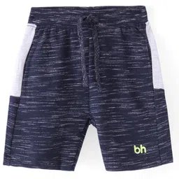 Babyhug Cotton Looper Knit Mid Thigh Shorts Text Print -Navy-picture-12