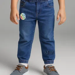Mark & Mia Cotton Lycra Denim Full Length Jeans With Badge Detailing - Navy Blue-picture-38