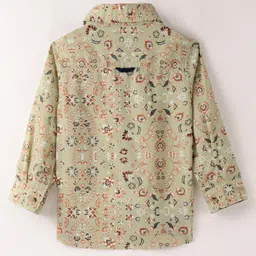 INFINITY Cotton Woven Full Sleeves Abstract Printed  Shirt - Khaki image 3