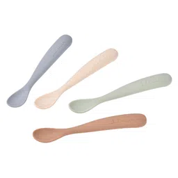 Beaba Set of 4 1st Stage Silicone Spoons Natural image 2