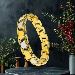 RKB Sales Men Stainless Steel Gold-Plated Antique Link Bracelet-picture-32