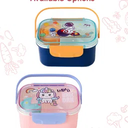 fab n funky Freezer & Leak Proof Lunch Box with Unicorn Print - Baby Pink image 5