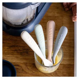 Beaba Set of 4 1st Stage Silicone Spoons Natural image 5